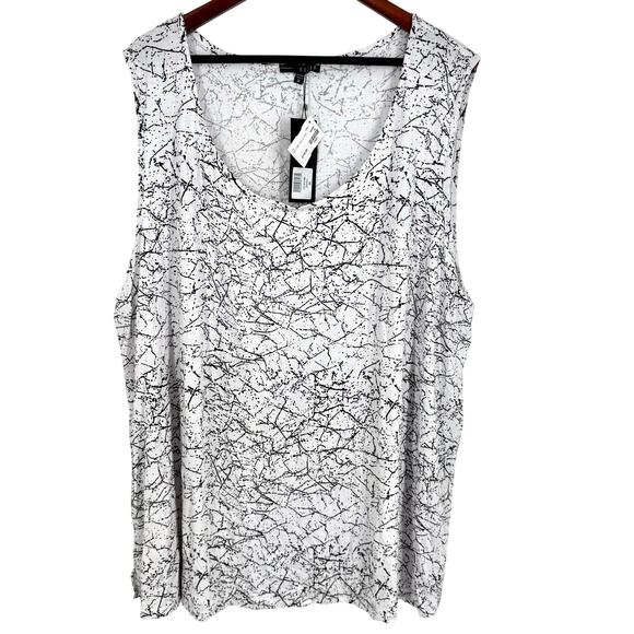 NEW NWT KOZAN Plus Size 3X Wearable Art Tank Blouse Shirt Top Artsy Abstract - Picture 1 of 9